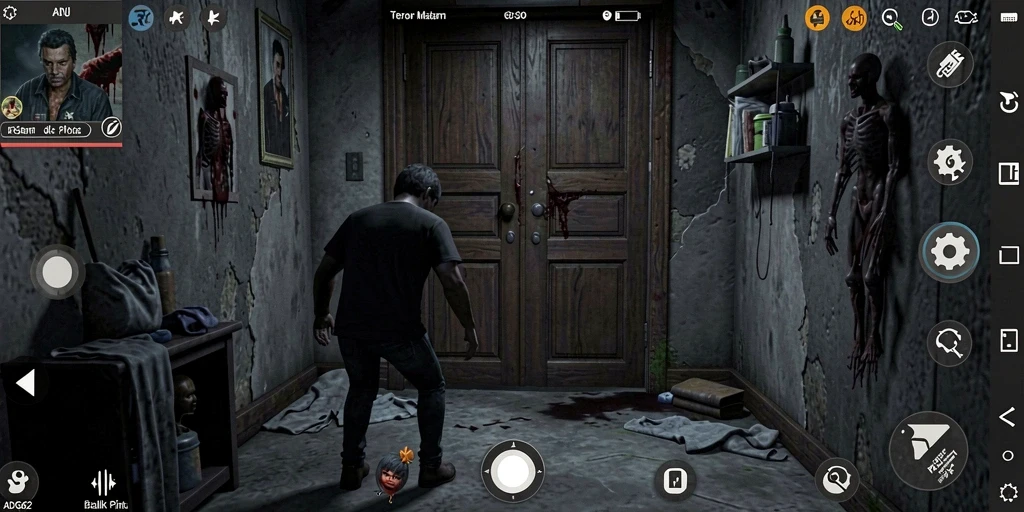 Tangkapan layar menunjukkan suasana mencekam di dalam game ADG62.