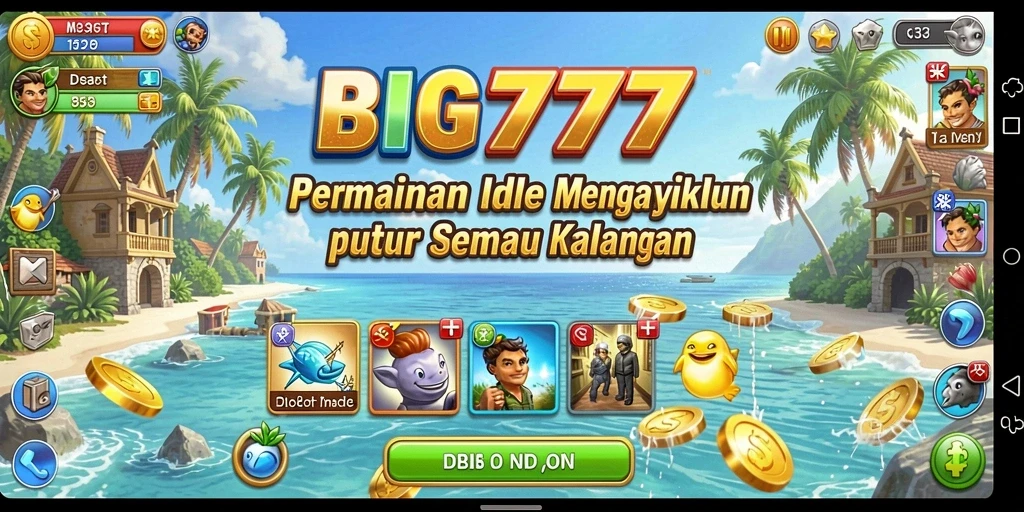 Screenshot utama dari BIG777 menampilkan gameplay Idle yang mengasyikkan.