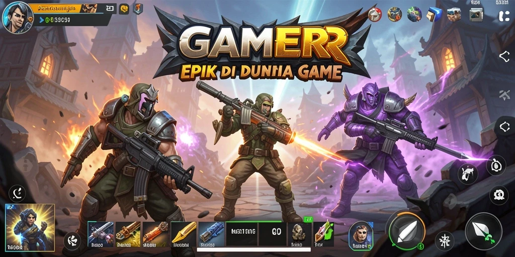 Screenshot utama GAMERP menampilkan aksi pertarungan yang mendebarkan.