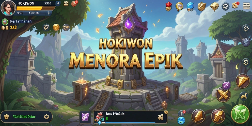 Tampilan gameplay HOKIWON yang mendebarkan dalam Tower Defense.