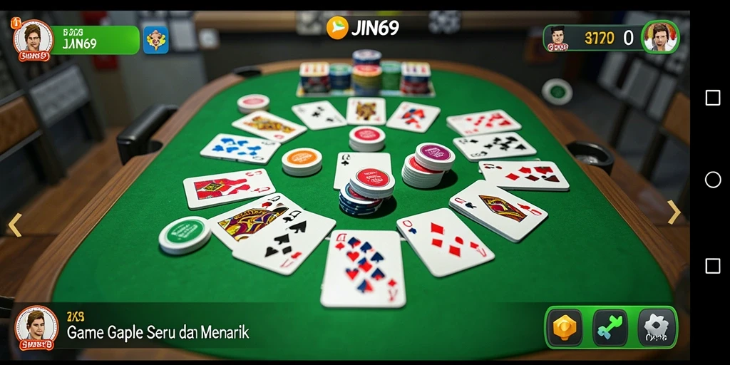 Screenshot JIN69 menampilkan keseruan gameplay Gaple.