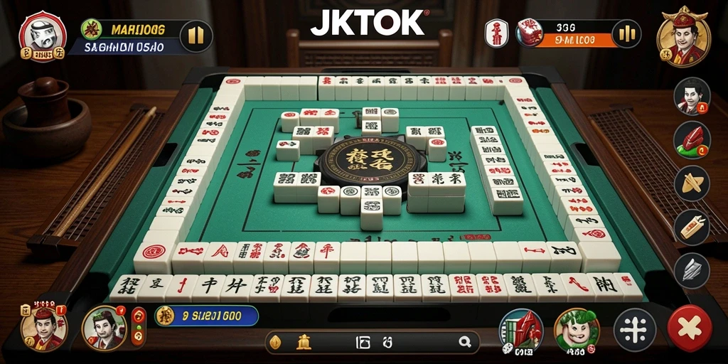 Gameplay Mahjong seru di JKTOK dengan grafis menarik.