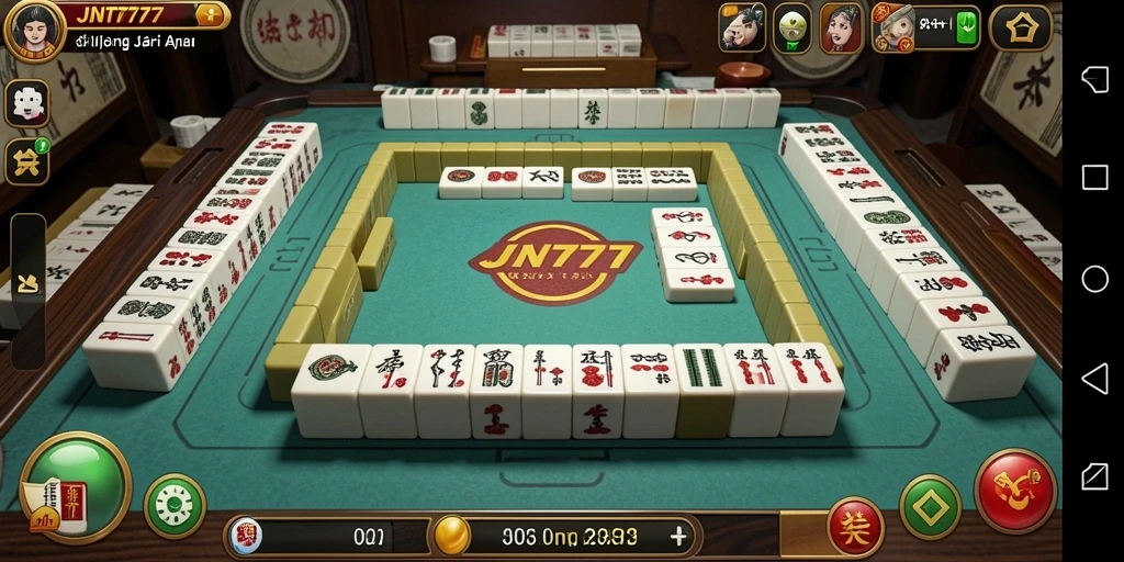 Tampilan gameplay seru dalam permainan Mahjong JNT777.
