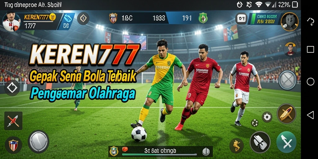 Tampilan gameplay seru di KEREN777 saat pertandingan sepak bola.