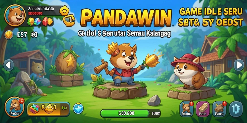 Screenshot gameplay PANDAWIN yang menunjukkan aksi Idle yang mengasyikkan.