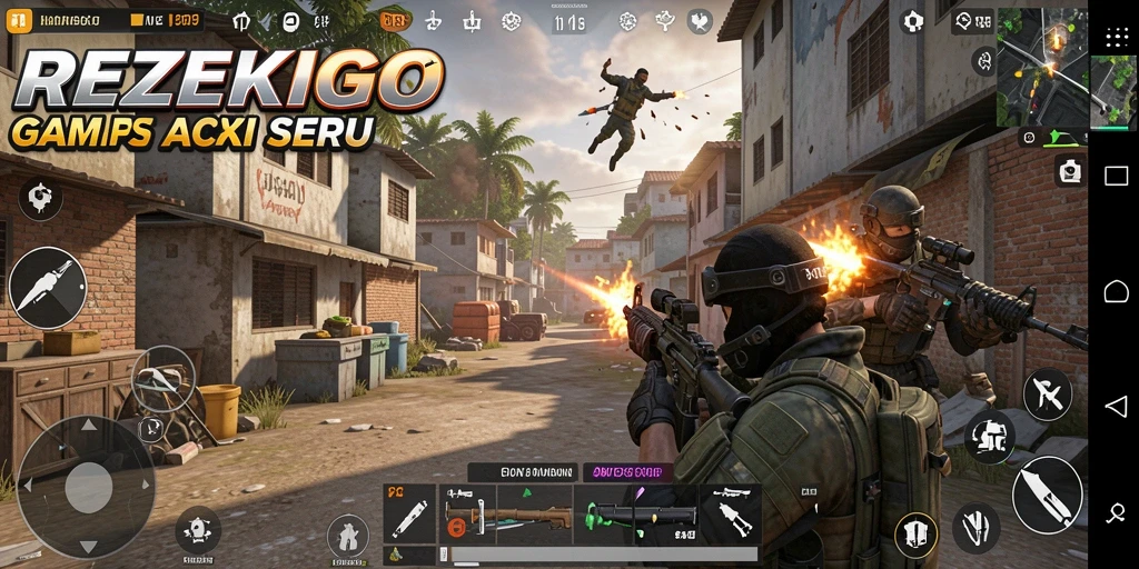 Screenshot menunjukkan aksi menegangkan dalam permainan FPS.