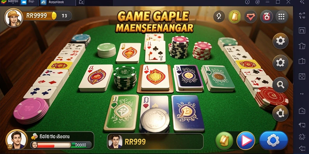 Screenshot gameplay Gaple RR999 dengan tampilan antarmuka yang menarik.