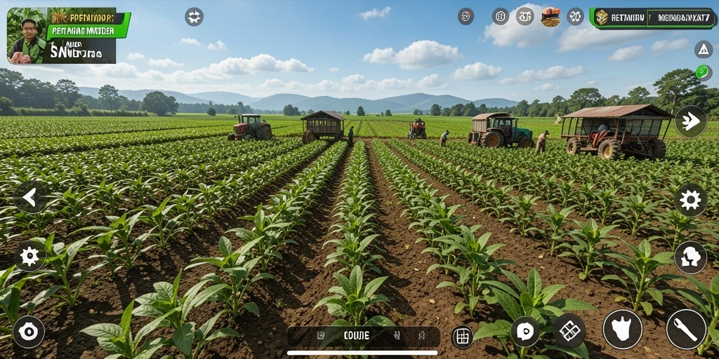 Tampilan menarik dari gameplay RSNVIP7 yang menampilkan kebun yang subur.