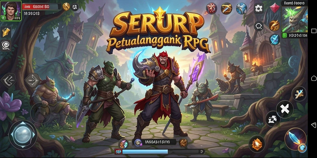 Tampilan gameplay SERURP yang menampilkan aksi pertarungan RPG.
