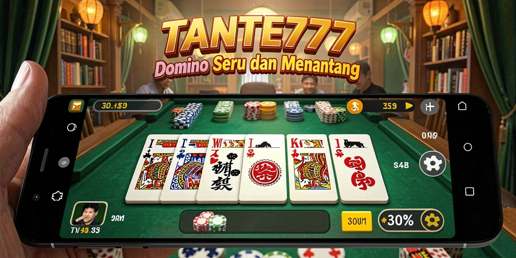 Tampilan gameplay seru TANTE777 dalam aksi Domino.
