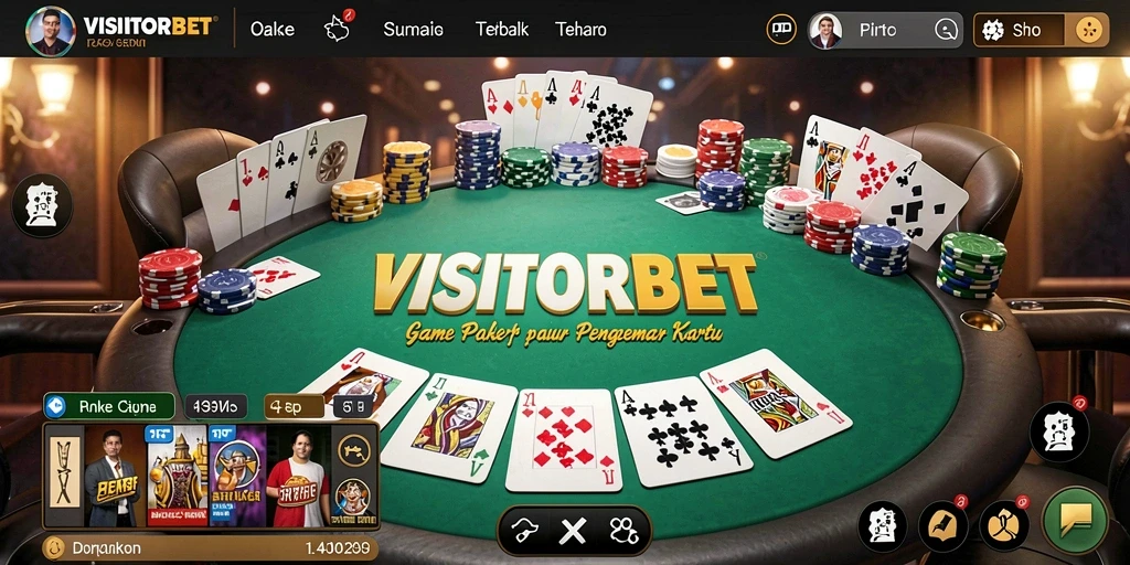 Tangkapan layar gameplay Poker di VISITORBET yang menarik dan interaktif.